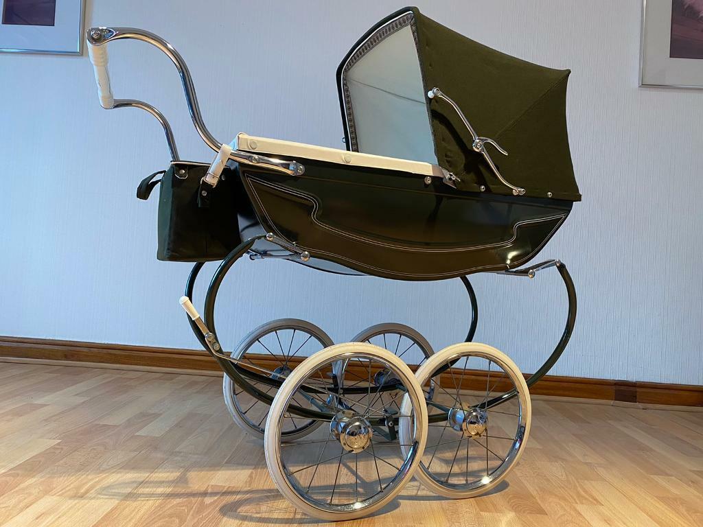 green silver cross dolls pram